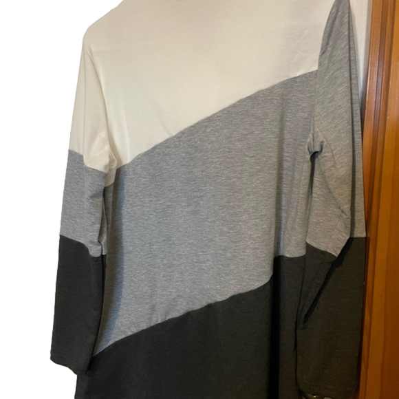 Decorative Button Patchwork Asymmetrical Neck NWOT - Picture 7 of 7